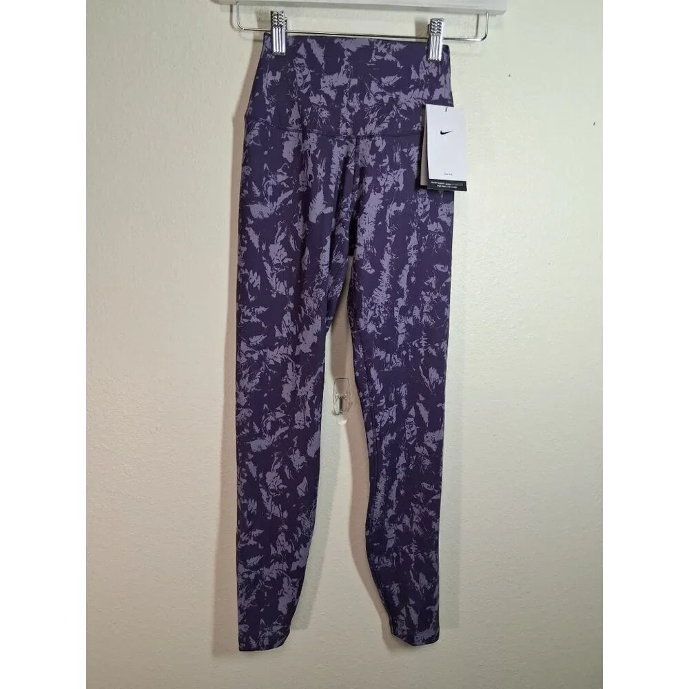 NWT Nike One Dri-Fit Leggings High Waist Athletic Yoga Gym XS Purple FZ3229-509
